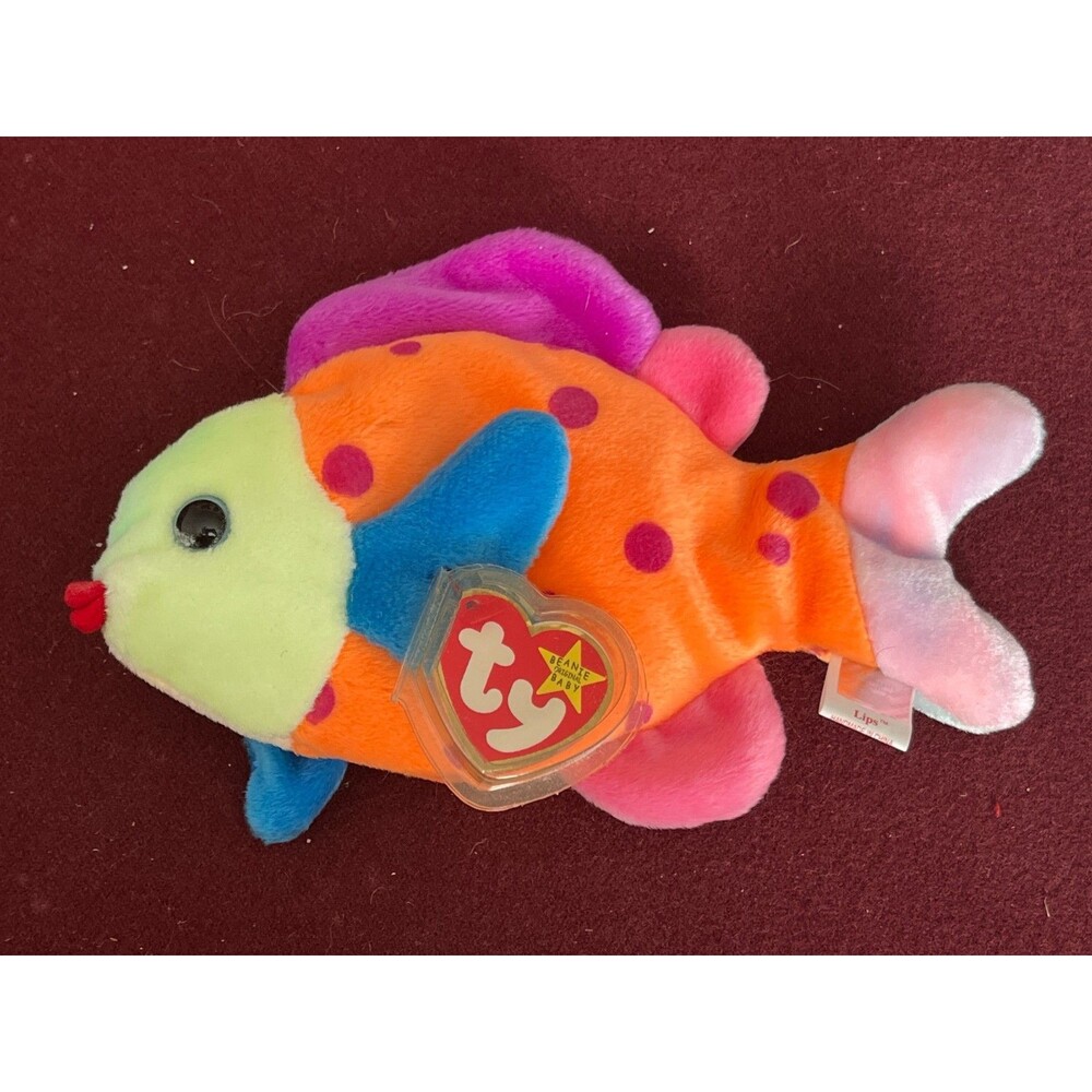 Ty Beanie Baby Lips the Fish - Retired NEW Tags 1999